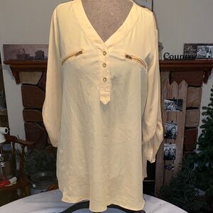 Rue21 Mustard Color Blouse with Button Accents